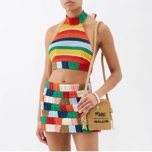 Marni Multicolor Crochet Mini Skirt- NWT